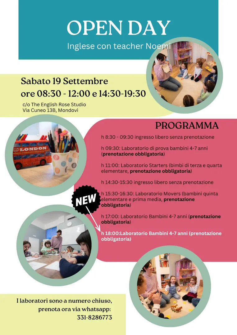 Locandina OpenDay - Inglese con Teacher Noemi