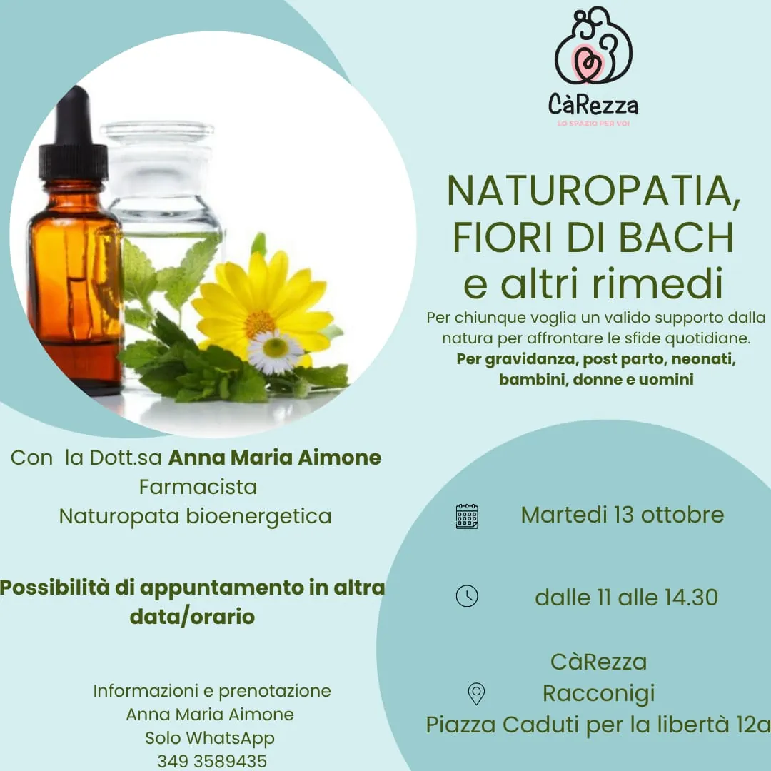 Locandina Naturopatia, Fiori di Bach e altri rimedi - CàRezza