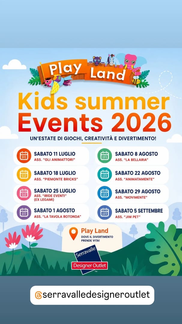 Locandina Play Land Kids Summer Events 2026 - Ass. Movimente