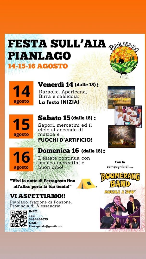 Locandina Festa sull'Aia Pianlago