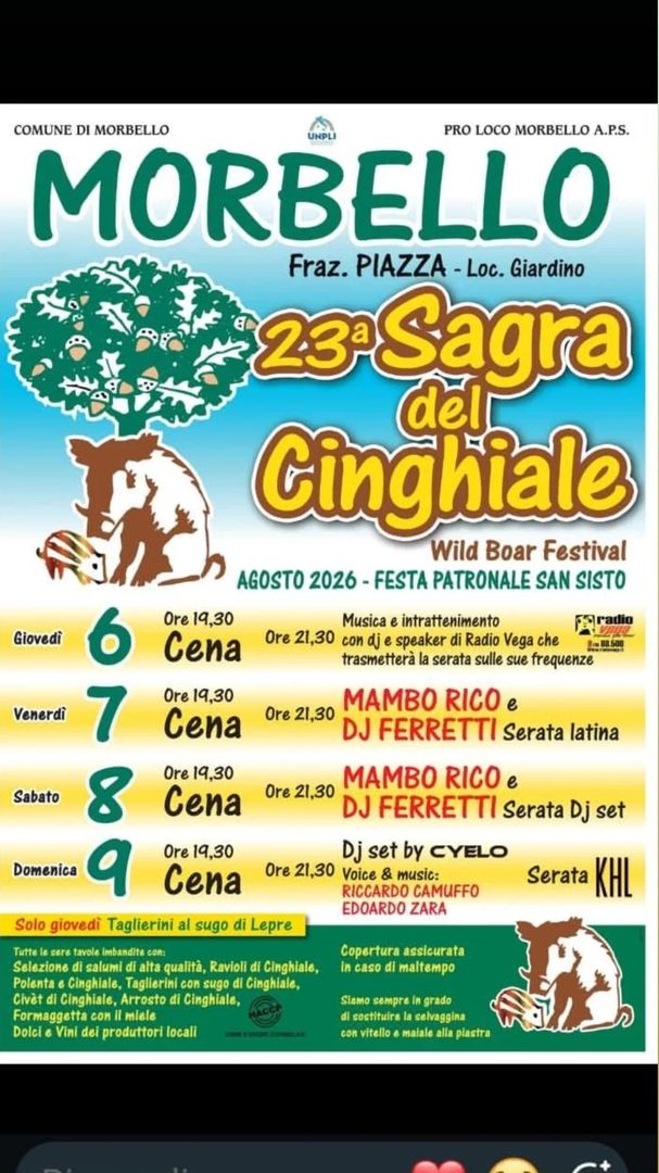 Locandina 23ª Sagra del Cinghiale