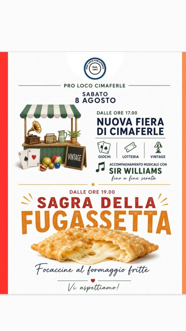 Locandina Sagra della Fugassetta - Cimaferle 2026