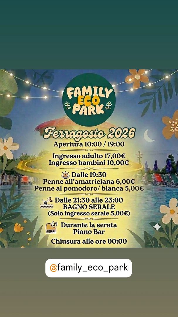 Locandina Ferragosto 2026 - Family Eco Park