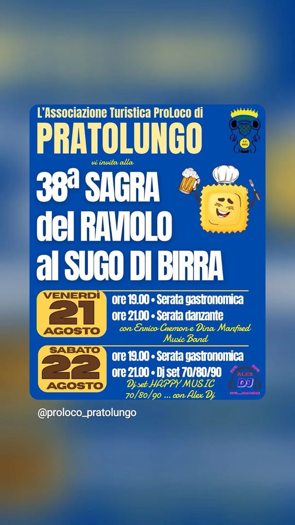 Locandina 38ª Sagra del Raviolo al Sugo di Birra