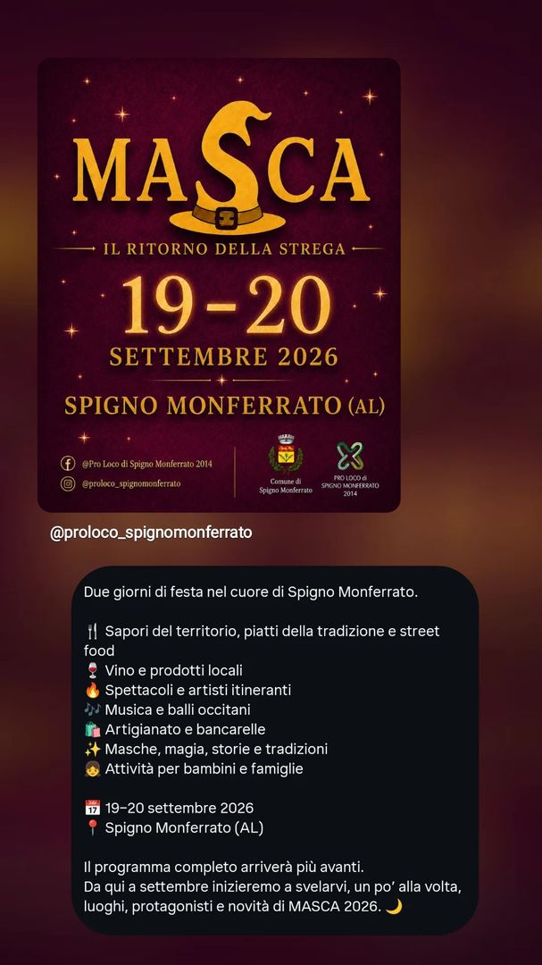Locandina Masca - Il Ritorno della Strega - Pro Loco di Spigno Monferrato 2014
