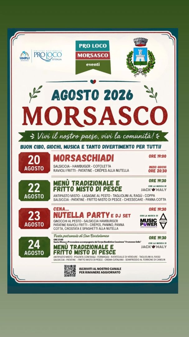 Locandina Morsaschiadi - Pro Loco Morsasco