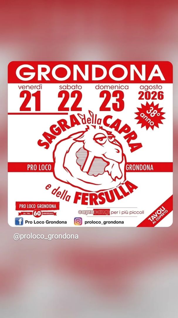 Locandina Sagra della Capra e della Fersulla - Pro Loco Grondona