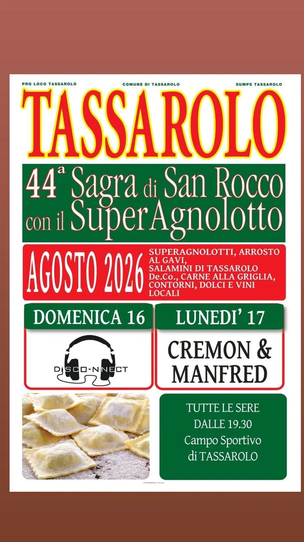 Locandina 44ª Sagra di San Rocco con il SuperAgnolotto