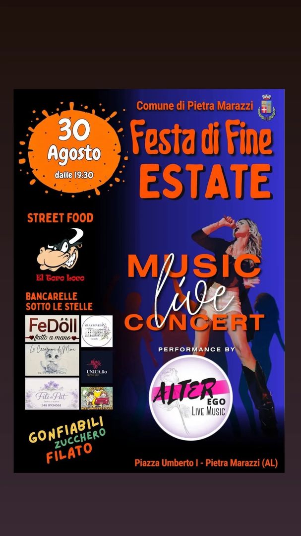 Locandina Festa di Fine Estate - Comune di Pietra Marazzi