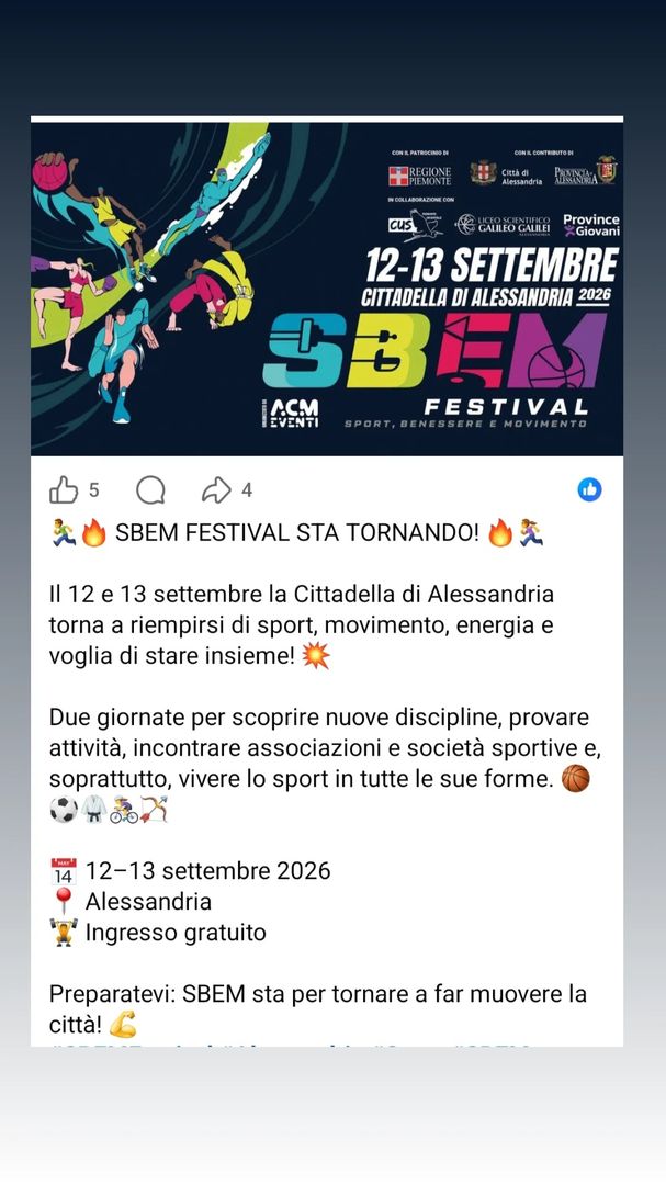 Locandina SBEM Festival - Sport, Benessere e Movimento - ACM Eventi