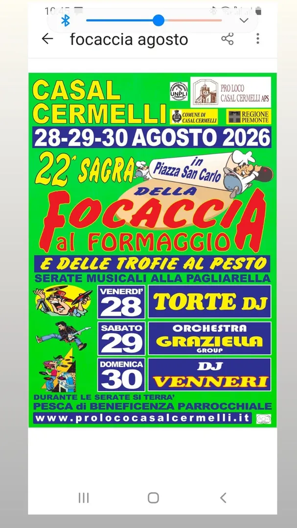 Locandina 22ª Sagra della Focaccia al Formaggio e delle Trofie al Pesto