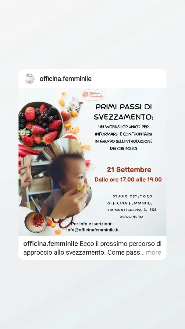 Locandina Primi Passi di Svezzamento - Officina Femminile
