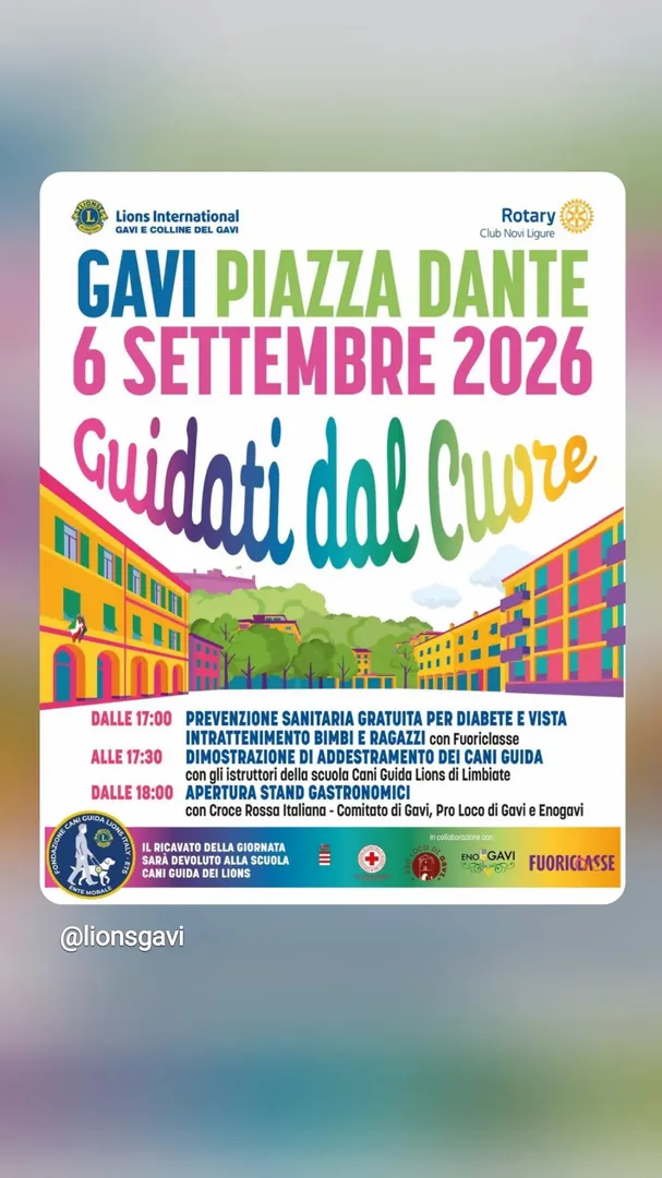 Locandina Guidati dal Cuore - Lions International Gavi e Colline del Gavi