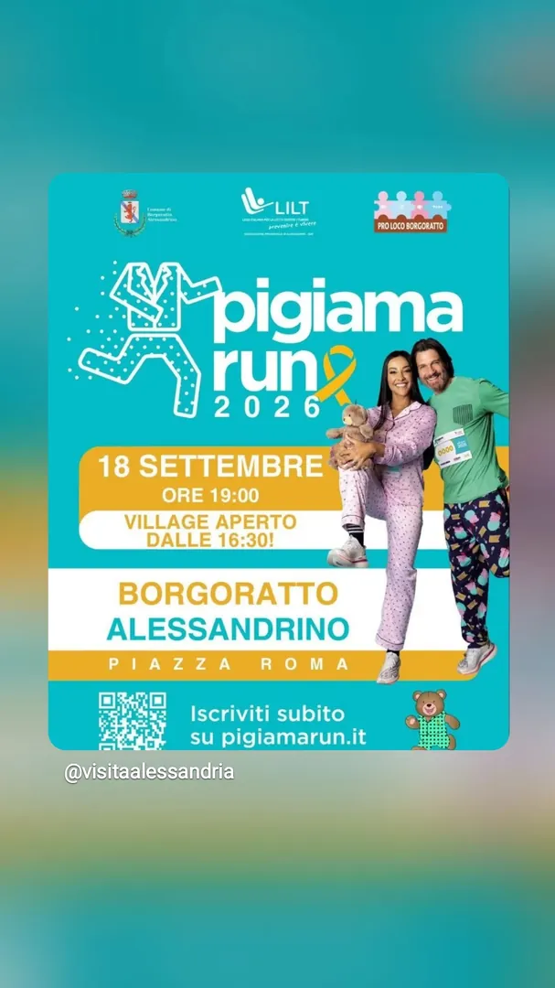 Locandina Pigiama Run 2026 - Pro Loco Borgoratto