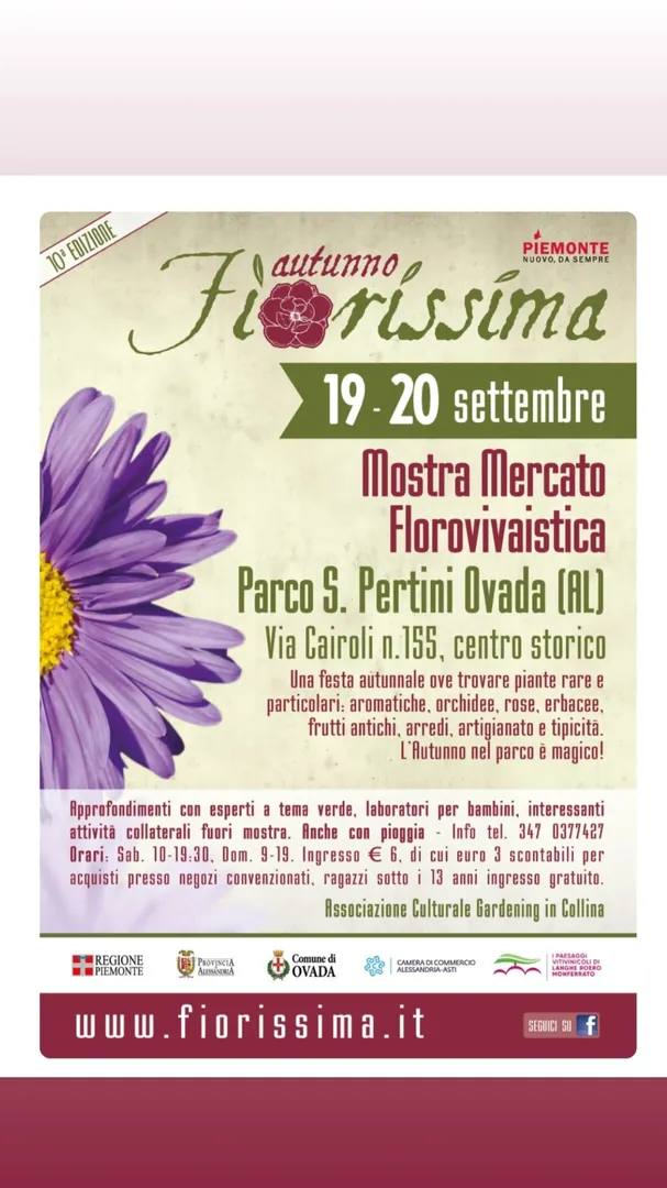 Locandina Autunno Fiorissima - Mostra Mercato Florovivaistica - Associazione Culturale Gardening in Collina