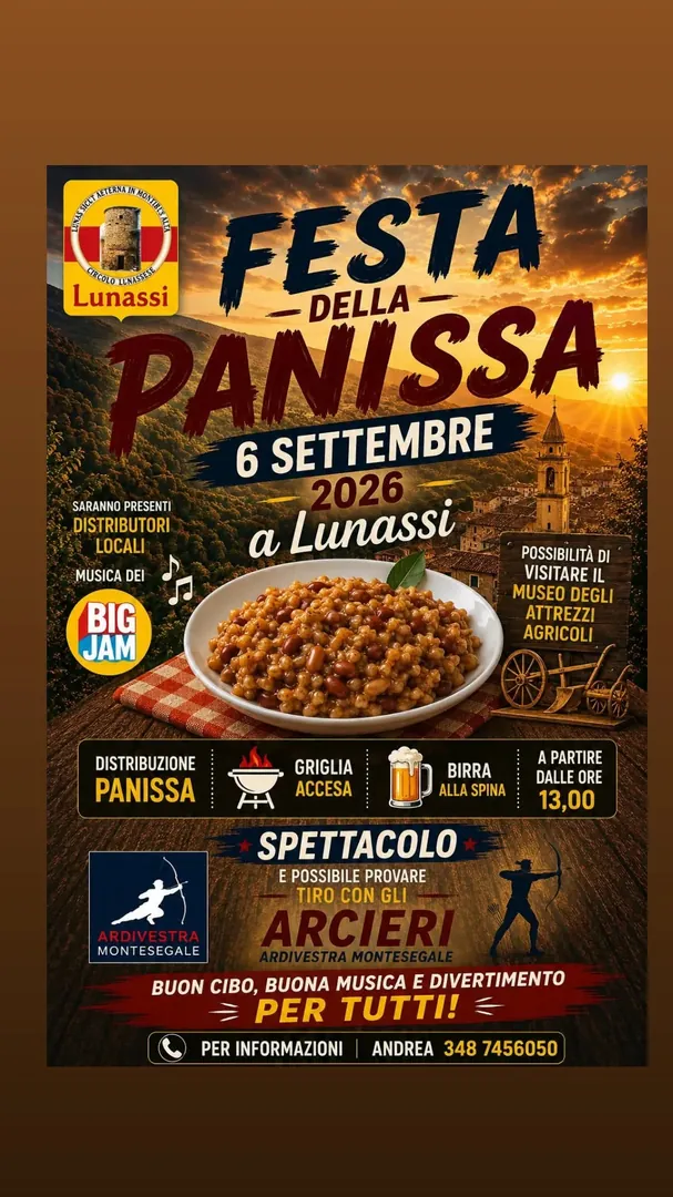 Locandina Festa della Panissa - Circolo Lunassese