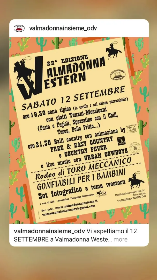 Locandina Valmadonna Western 22ª Edizione