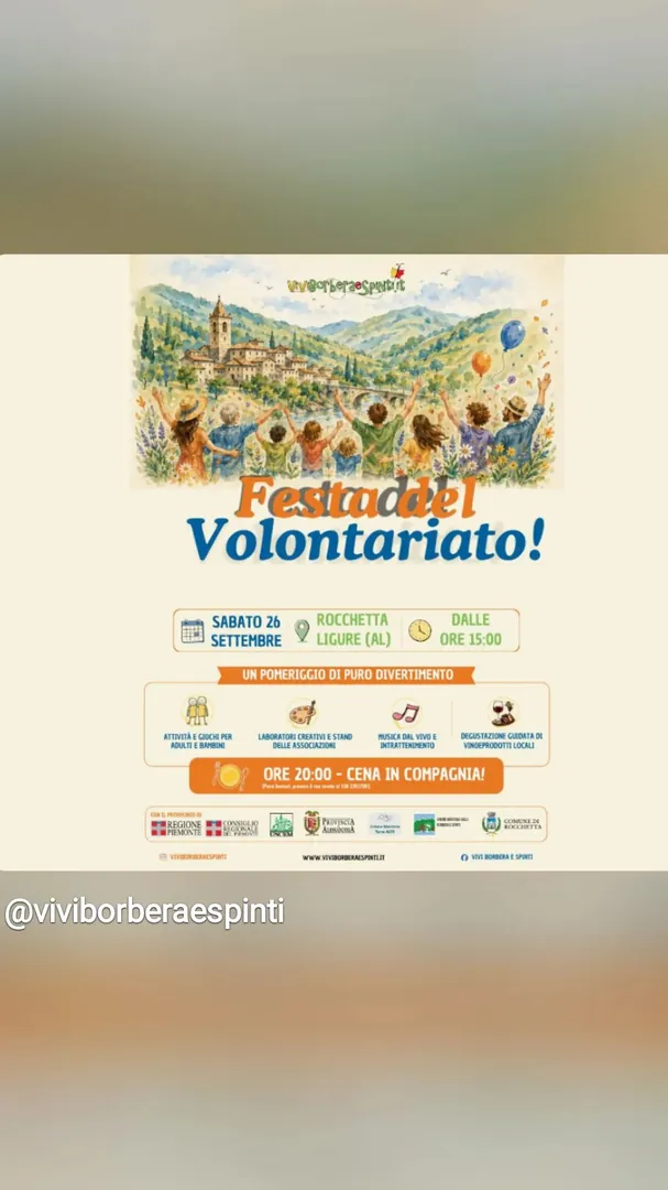 Locandina Festa del Volontariato - Vivi Borbera e Spinti