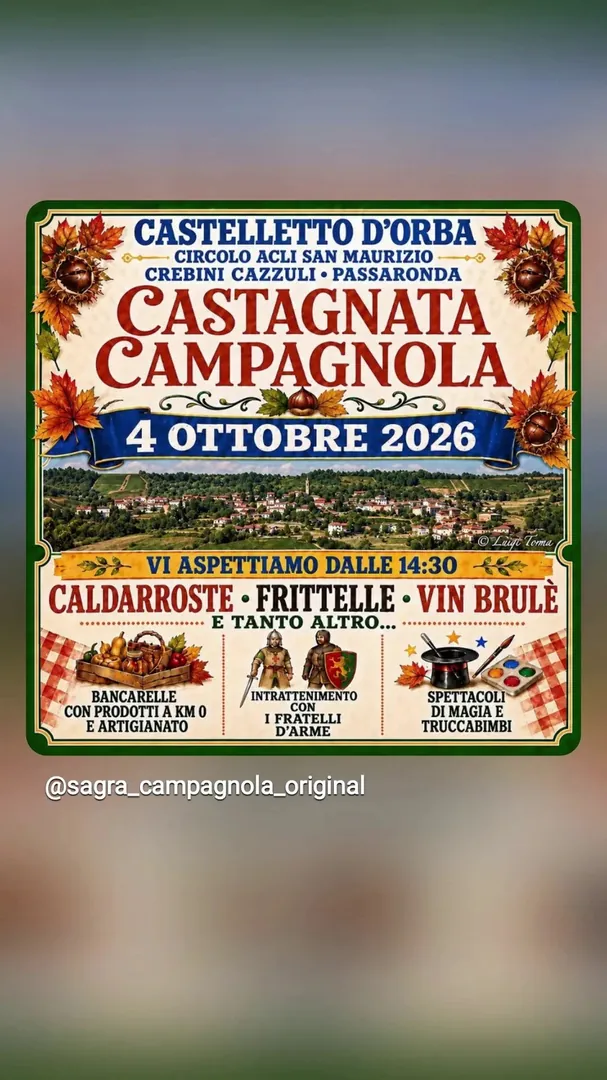 Locandina Castagnata Campagnola - Circolo ACLI San Maurizio, Crebini Cazzuli, Passaronda