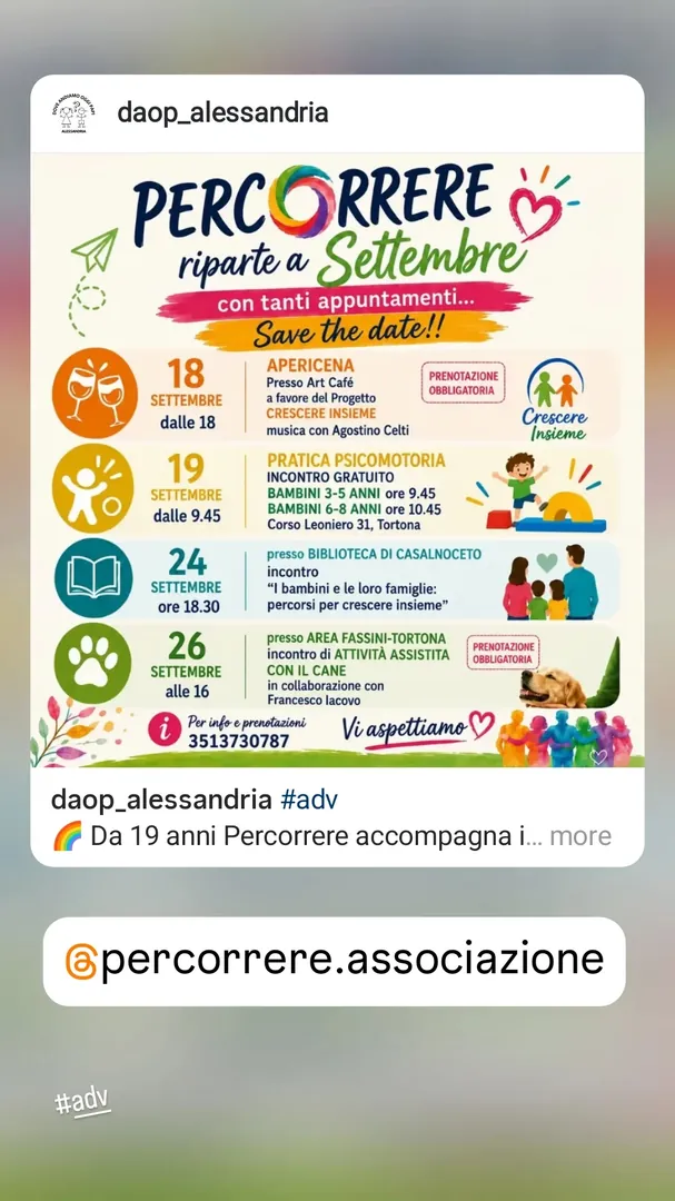 Locandina Percorrere riparte a Settembre