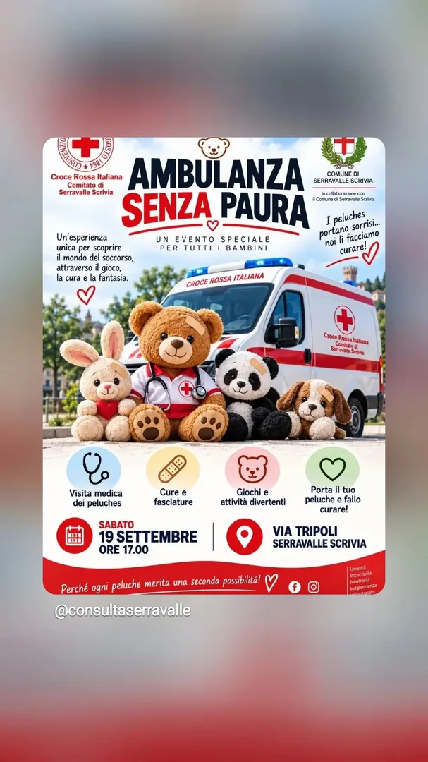 Locandina Ambulanza Senza Paura - Croce Rossa Italiana Comitato di Serravalle Scrivia