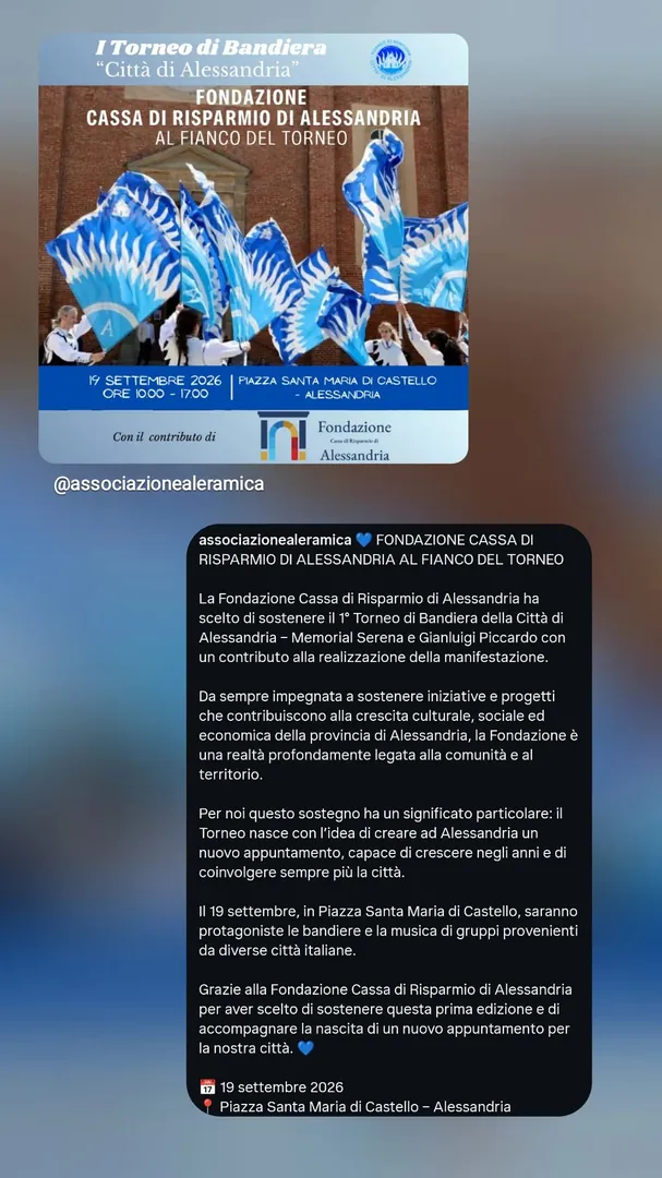 Locandina I Torneo di Bandiera Città di Alessandria - Associazione Aleramica