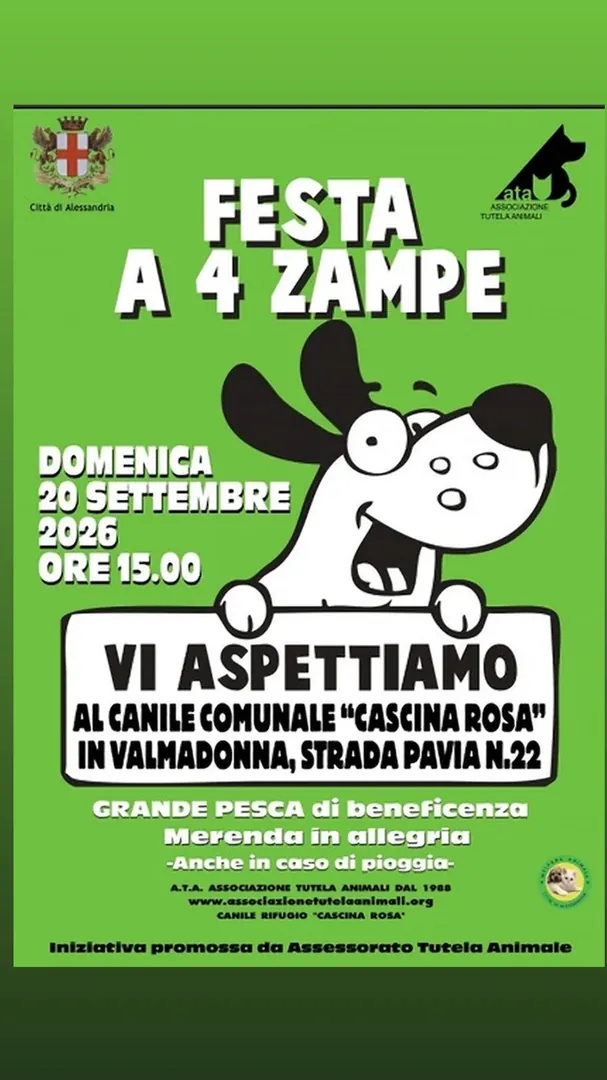 Locandina Festa a 4 Zampe - A.T.A. Associazione Tutela Animali