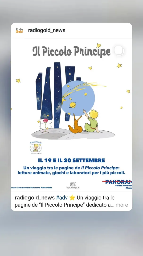 Locandina Il Piccolo Principe - Centro Commerciale Panorama Alessandria