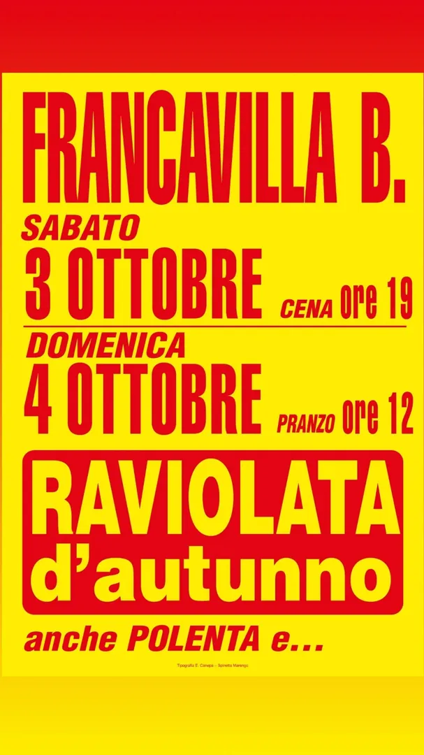 Locandina Raviolata d'Autunno di Francavilla B.