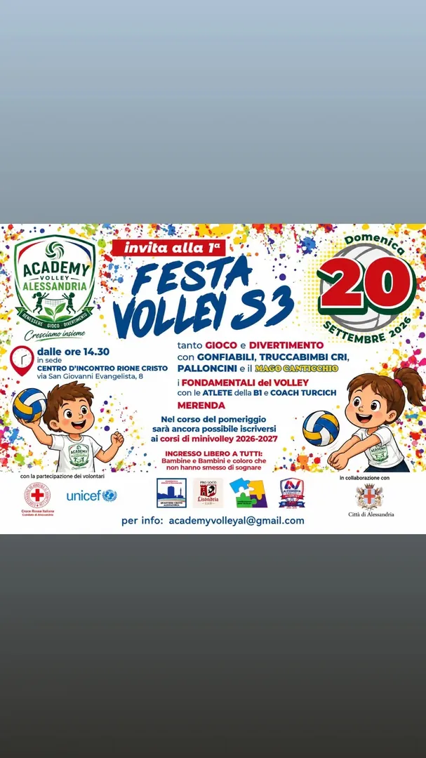 Locandina Festa Volley S3 - Academy Volley Alessandria