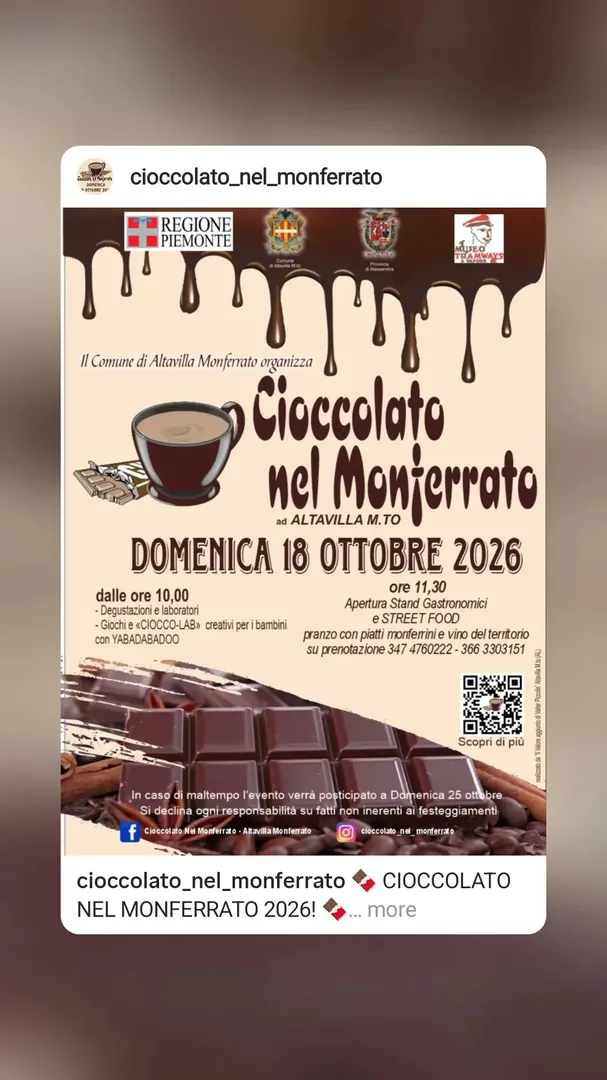 Locandina Cioccolato nel Monferrato - Comune di Altavilla Monferrato