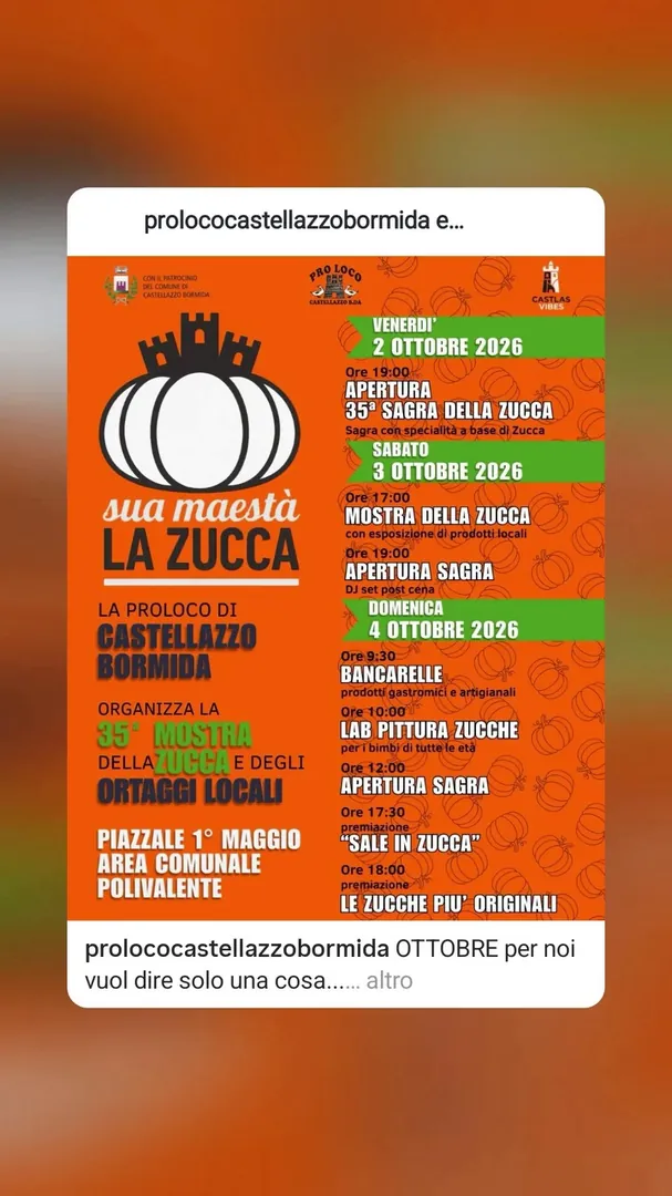 Locandina 35ª Mostra della Zucca e degli Ortaggi Locali