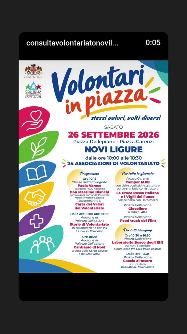 Locandina Volontari in Piazza 2026
