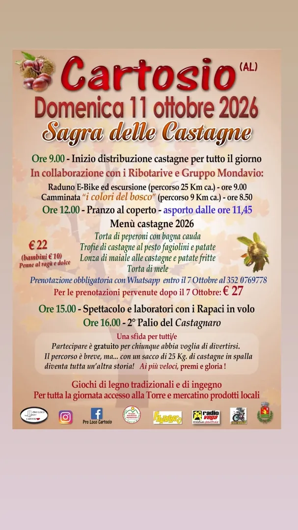 Locandina Sagra delle Castagne di Cartosio 2026