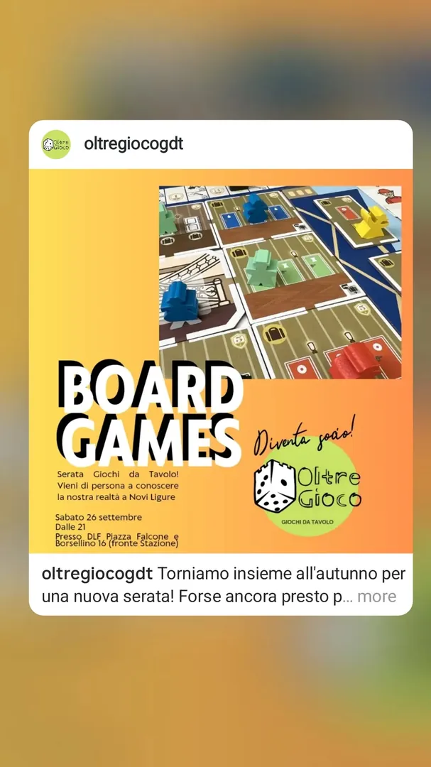 Locandina Board Games - Serata Giochi da Tavolo - Oltre Gioco