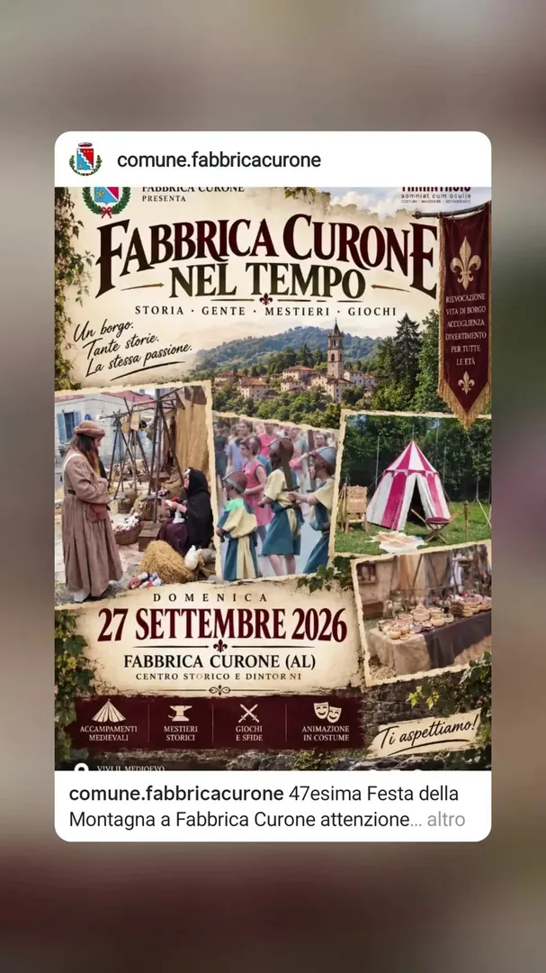 Locandina Fabbrica Curone nel Tempo - Comune di Fabbrica Curone