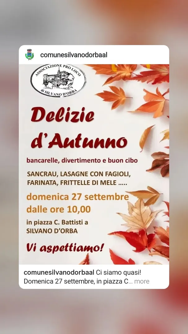 Locandina Delizie d'Autunno - Pro Loco di Silvano d'Orba