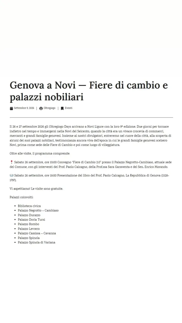 Locandina Oltregiogo Days 2026