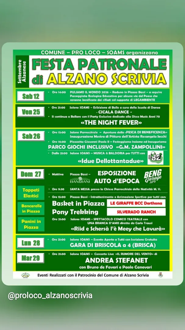 Locandina Festa Patronale di Alzano Scrivia