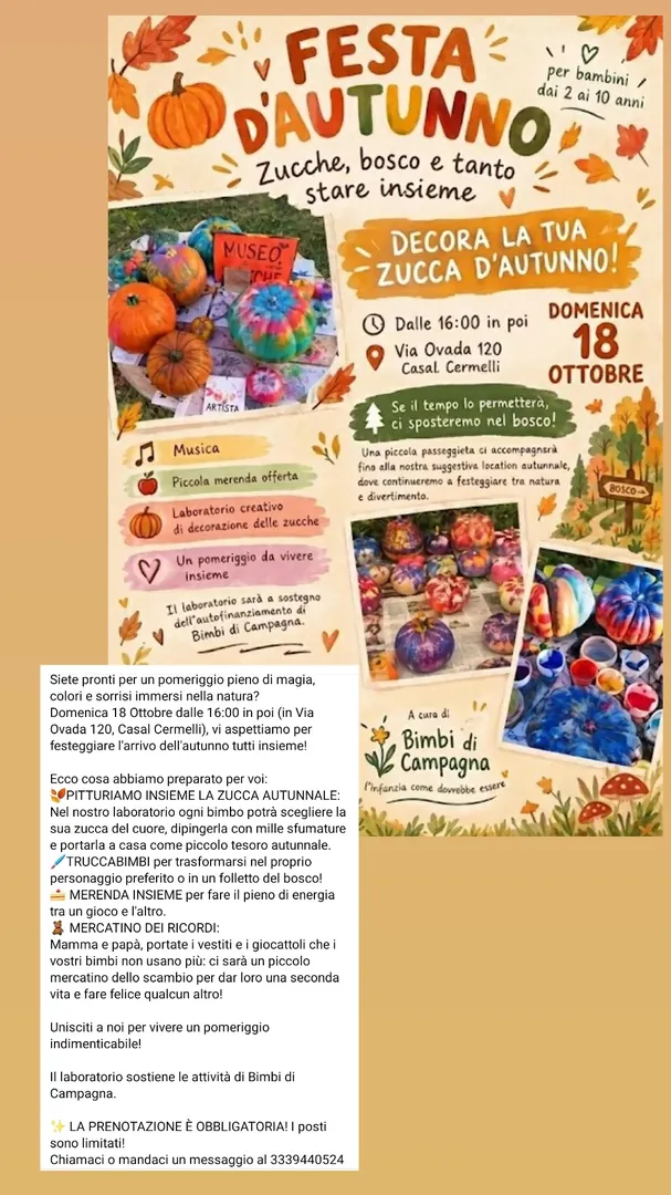 Locandina Festa d'Autunno - Bimbi di Campagna