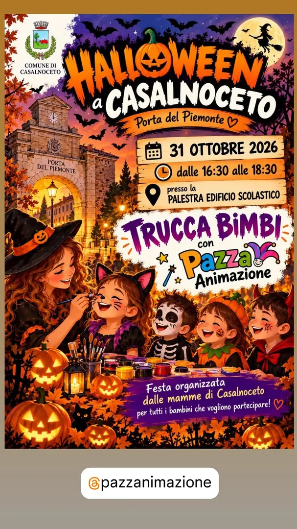 Locandina Trucca Bimbi con Pazza Animazione - Halloween a Casalnoceto