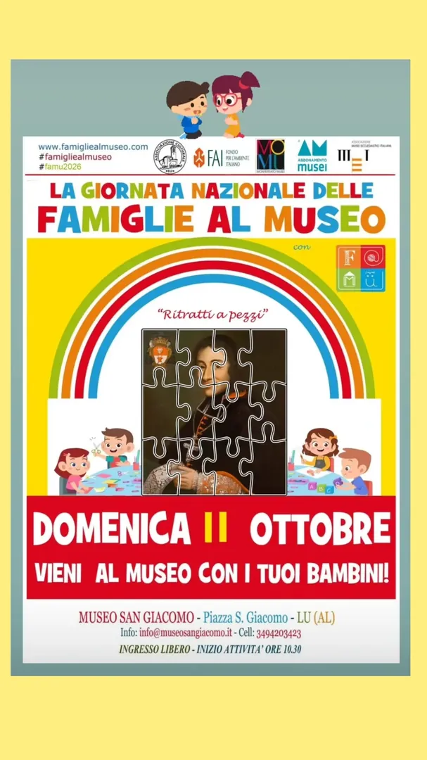 Locandina Ritratti a pezzi - La Giornata Nazionale delle Famiglie al Museo