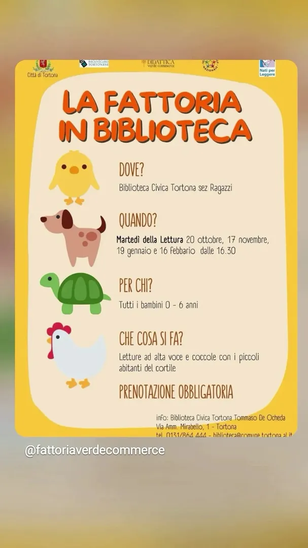 Locandina La Fattoria in Biblioteca