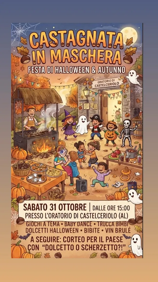 Locandina Castagnata in Maschera - Festa di Halloween & Autunno