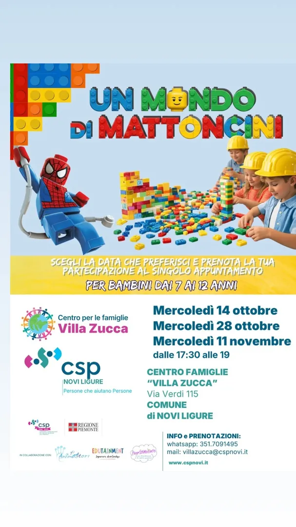 Locandina Un Mondo di Mattoncini - Centro per le Famiglie Villa Zucca