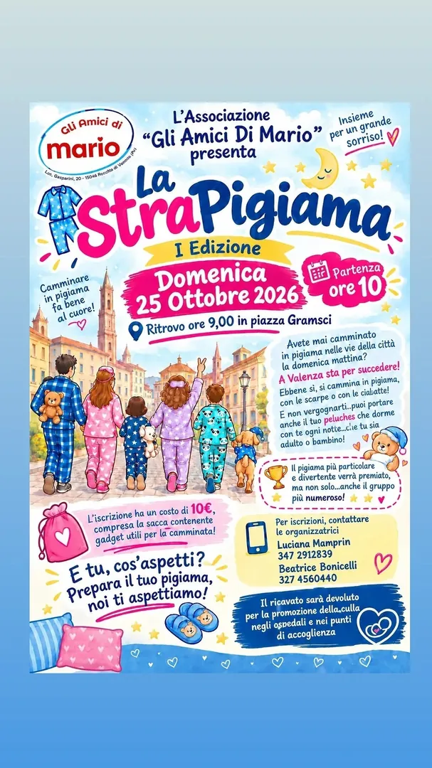 Locandina La StraPigiama I Edizione - Associazione Gli Amici Di Mario