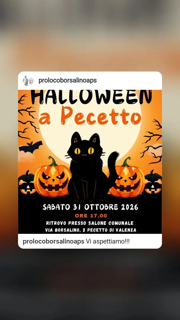 Locandina Halloween a Pecetto - Pro Loco Borsalino APS