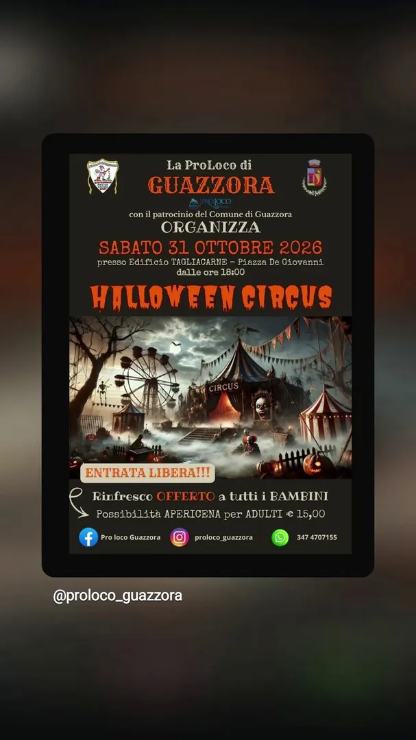 Locandina Halloween Circus - Pro Loco di Guazzora
