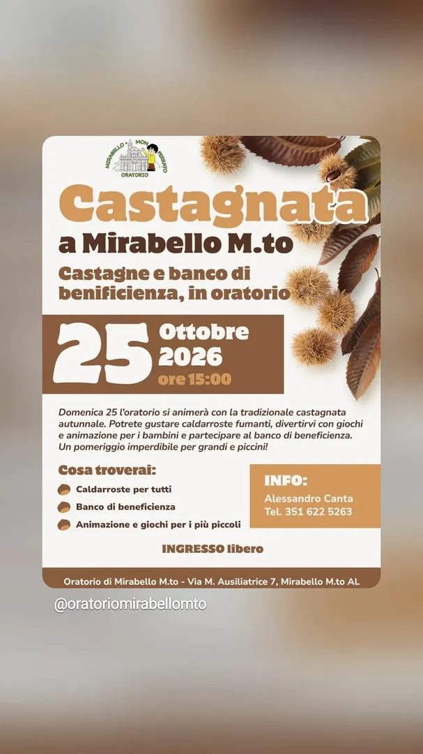 Locandina Castagnata a Mirabello M.to