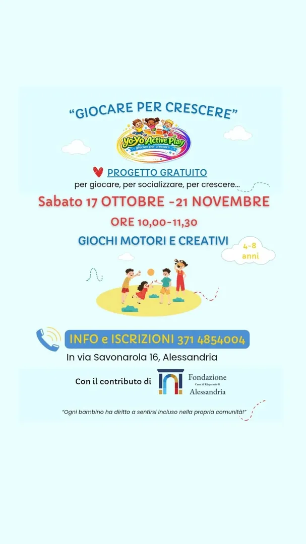 Locandina Giocare per Crescere - Giochi Motori e Creativi - Yo-Yo Active Play